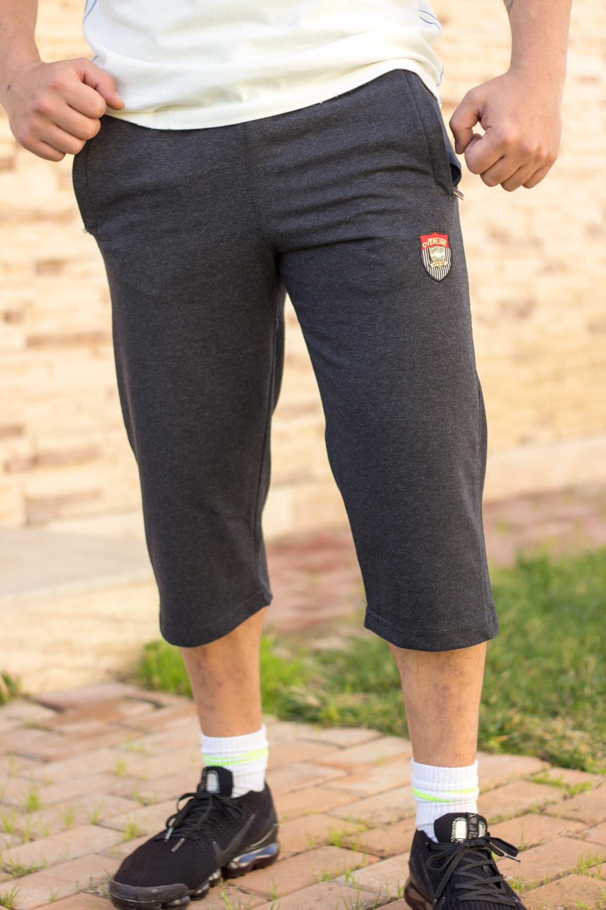 Erkek Antrasit Armalı Fermuarlı İpli Bermuda Şort 21EBRMBARM