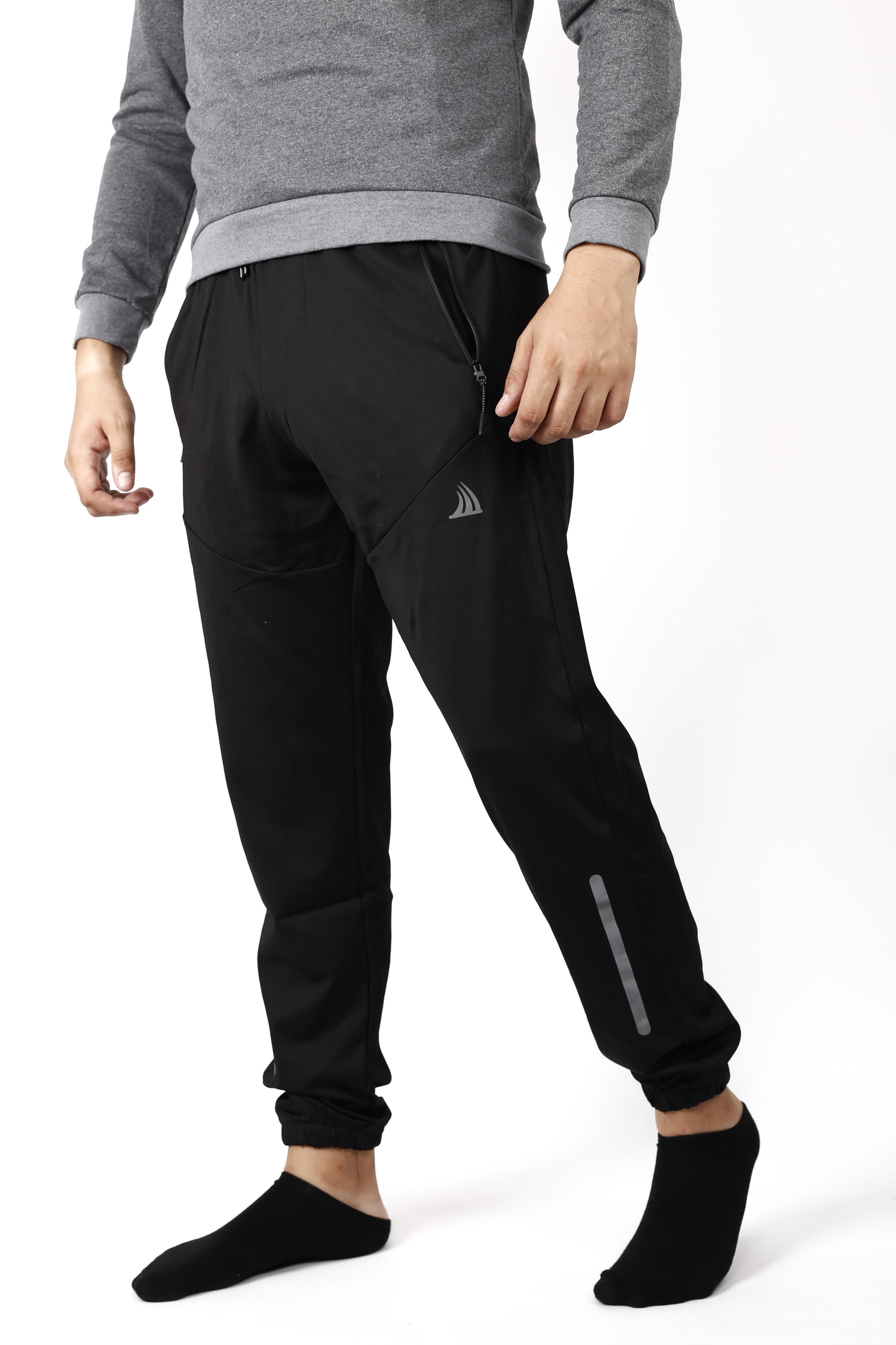 Erkek Siyah Dalgıç Scuba Kumaş Paça Lastikli Esnek Eşofman Altı 22EESA0117