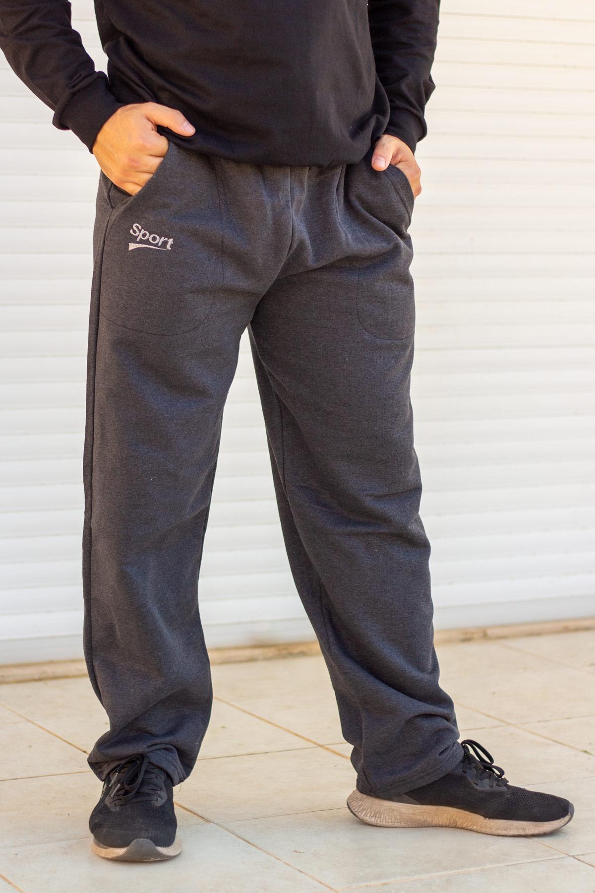 Erkek Füme İçi Yumuşak Paça Bol Kalın Rahat Eşofman Altı 21EESAKNSP