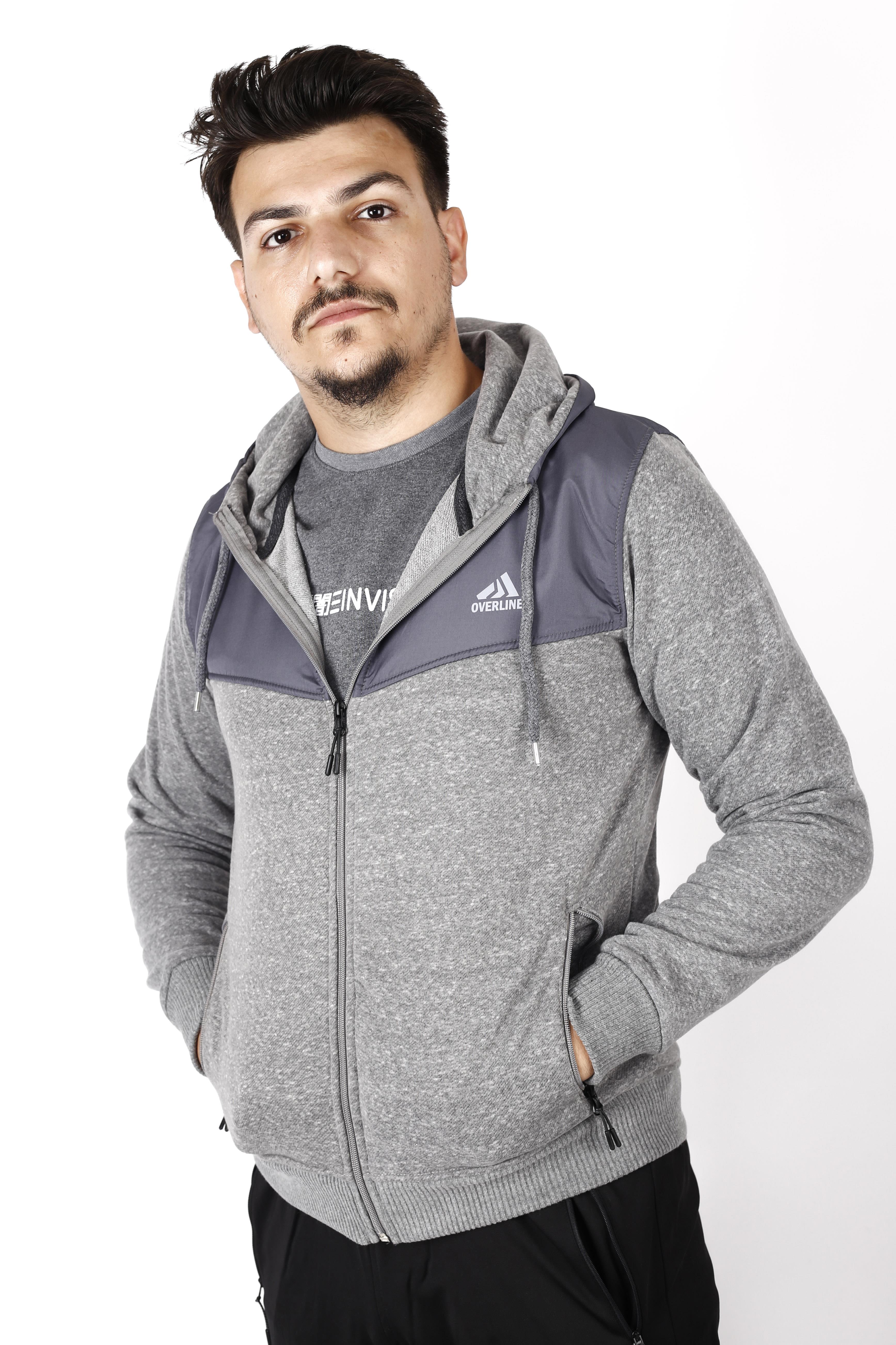 Erkek Gri Rüzgar Geçirmez Suya Dayanıklı Sıkı Örüm Ceket 22ECKTH714