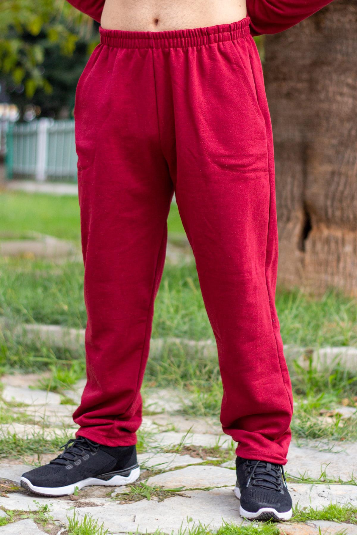 Erkek Kırmızı İçi Yumuşak Kalın Rahat Eşofman Altı 21EESAKNSP