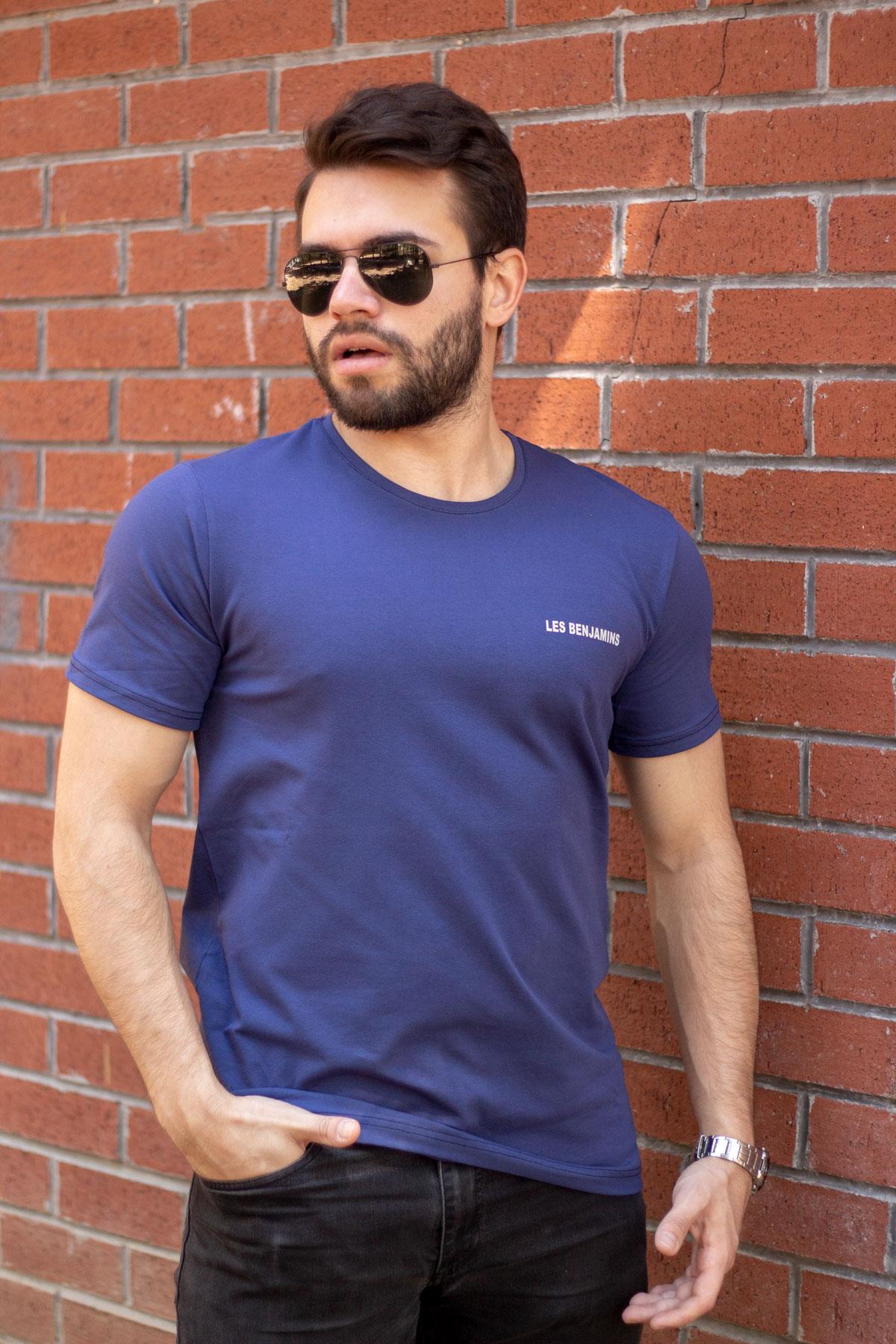 Erkek Açık Mor Les Benjamins Baskılı Pamuk Rahat Oversize T-Shirt 23ETSH0LES