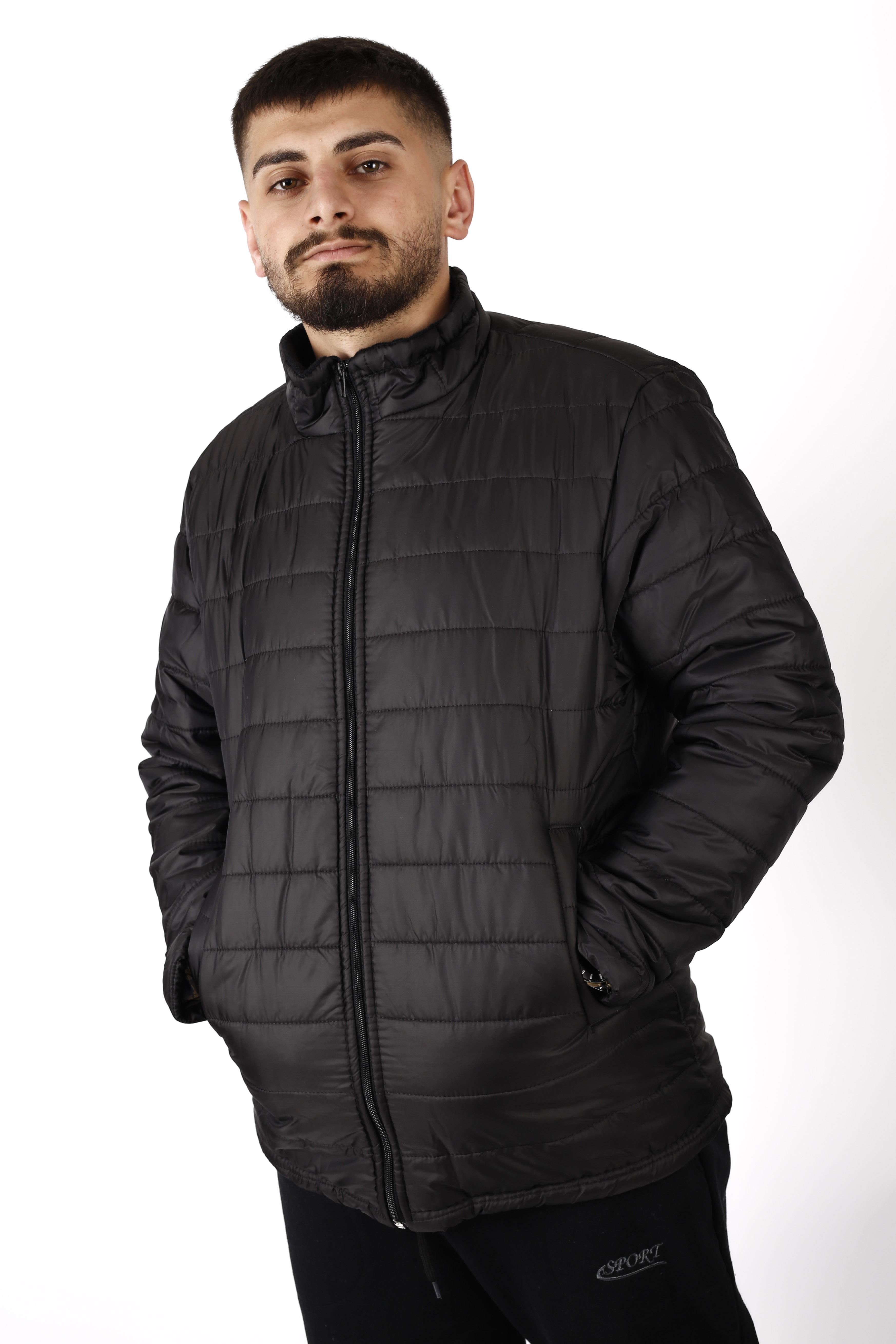 Erkek Siyah Yüksek Hakim Yaka Şişme Mont 22EMNTKONG